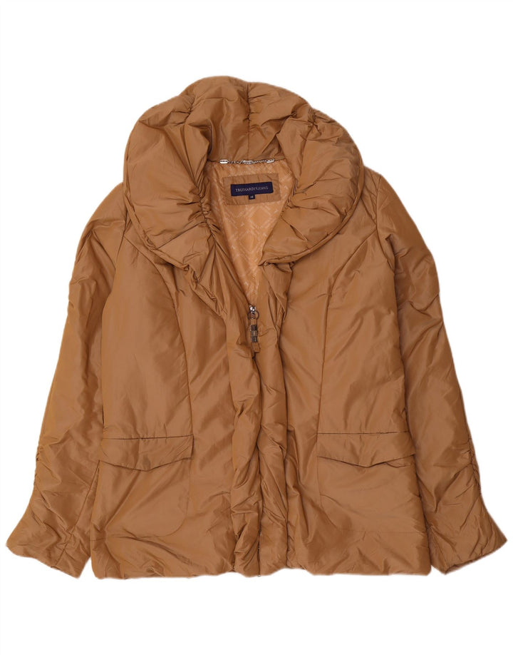 TRUSSARDI JEANS Γυναικείο μπουφάν με επένδυση IT 48 XL Μπεζ πολυεστέρας