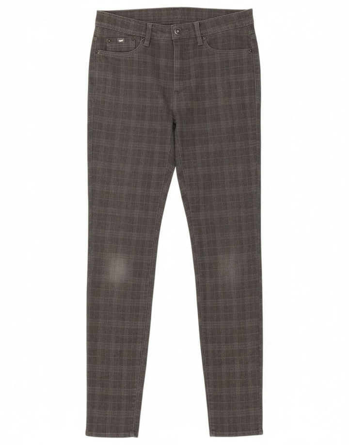 Gas Γυναικείο Slim Casual Παντελόνι W28 L32 Grey Check Polyester
