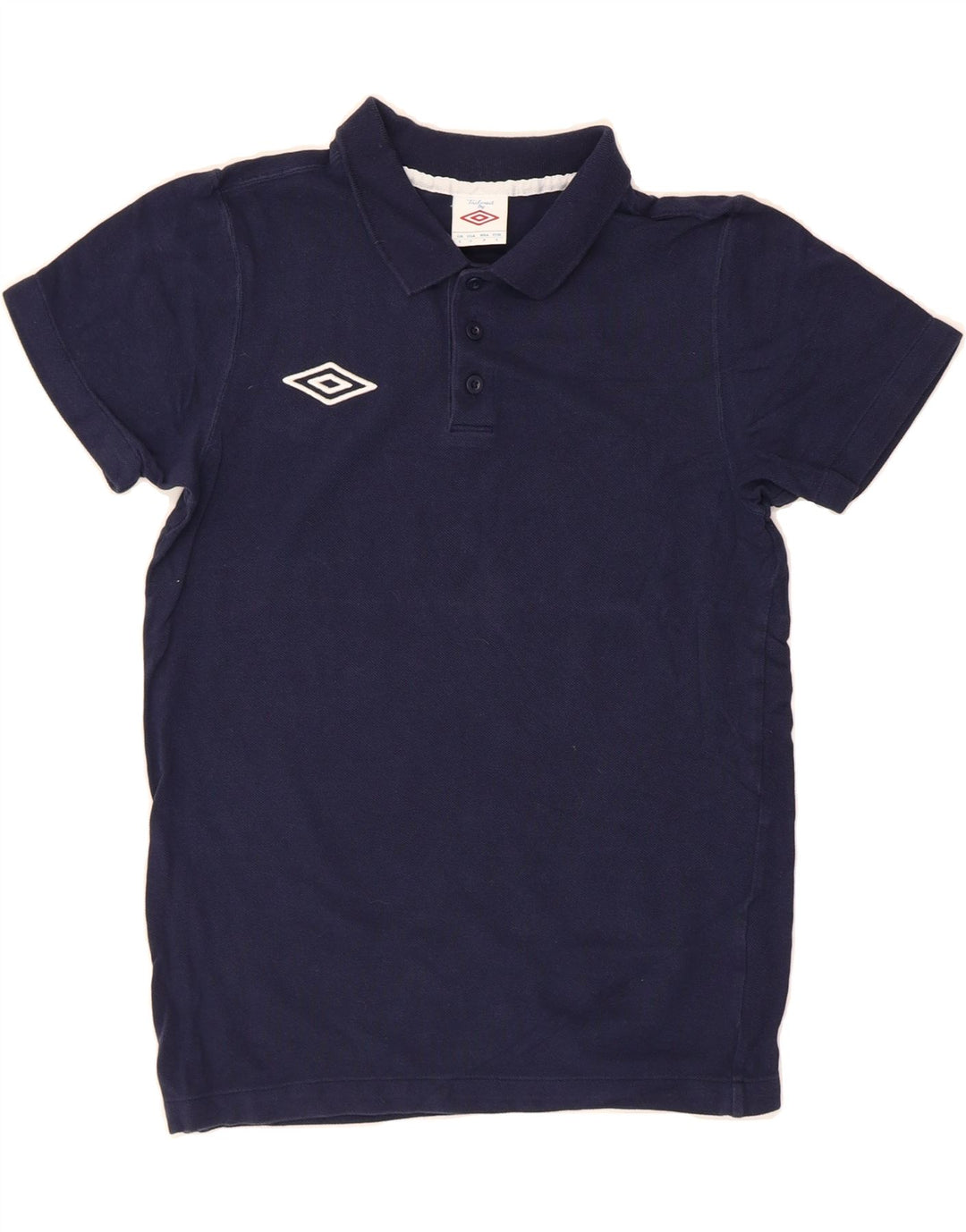UMBRO Boys Polo Shirt 13-14 Years Small Navy Blue Vintage Umbro and Second-Hand Umbro from Messina Hembry 