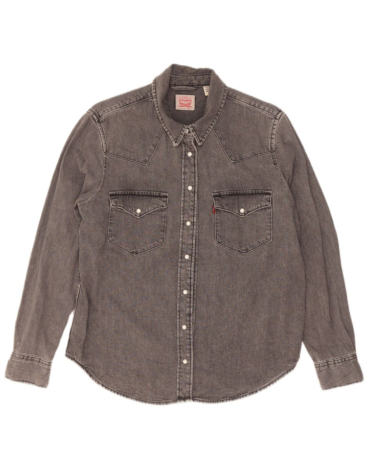 Γυναικείο τζιν πουκάμισο Levi's UK 14 μεσαίου γκρι βαμβακερό
