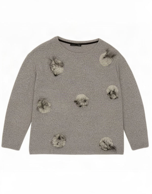 Zara Γυναικείο πουλόβερ με λαιμόκαυστο UK 10 Small Grey Flecked