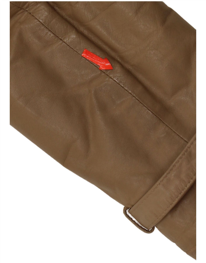 Vintage Ανδρικό Δερμάτινο Μπουφάν IT 48 Medium Beige Leather