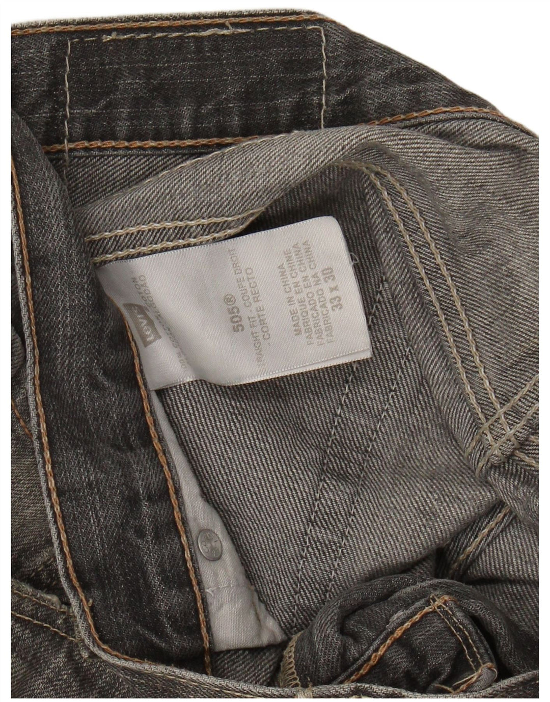 LEVI'S Ανδρικό τζιν 505 ίσιο W33 L30 Γκρι βαμβακερό