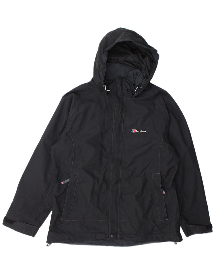Berghaus Γυναικείο μπουφάν βροχής μεγάλου μεγέθους με κουκούλα UK 16 μεγάλο μαύρο νάιλον