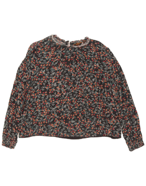 Superdry Γυναικεία Μακρυμάνικη Μπλούζα Oversized Μπλούζα UK 14 Large Black Floral