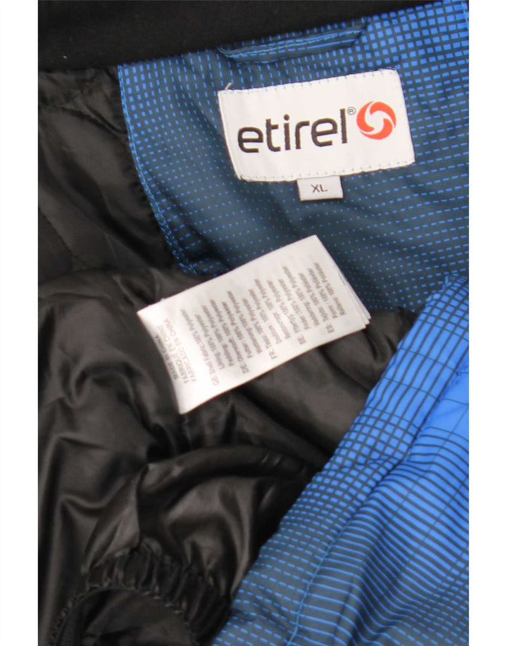 Etirel Ανδρικό μπουφάν σκι με κουκούλα UK 42 XL Blue Check Polyester
