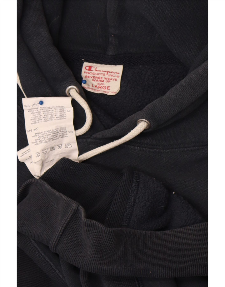 Champion Mens Hoodie Jumper Μεγάλο Μαύρο Βαμβακερό