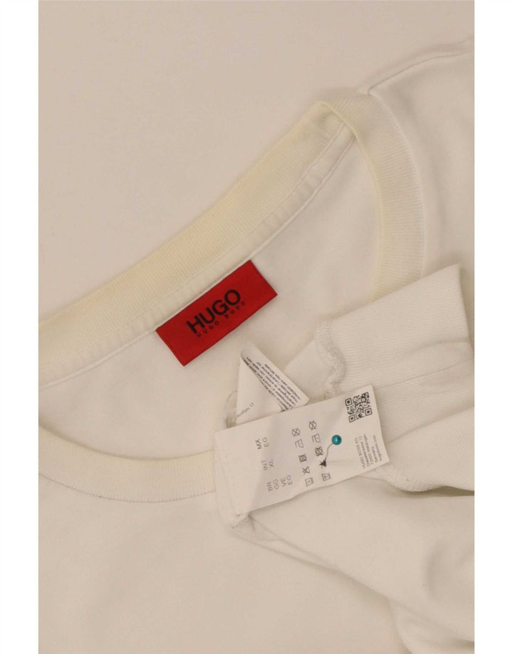 Ανδρικό γραφικό φούτερ Hugo Boss Jumper XL Λευκό βαμβακερό