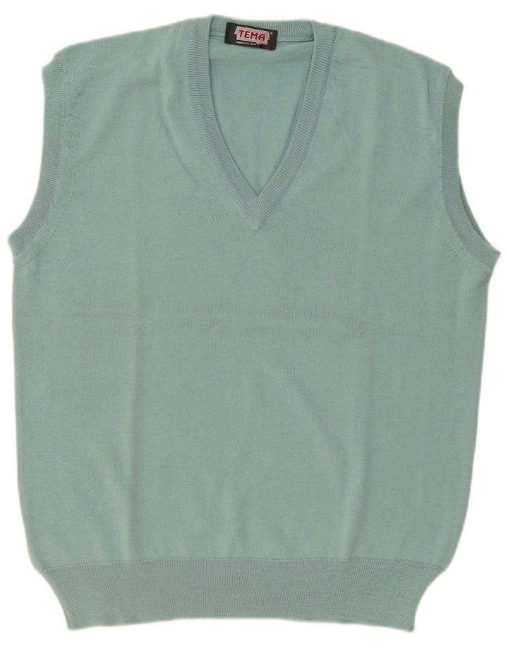 Vintage ανδρικό γιλέκο Tank Top Μεγάλο μπλε μαλλί