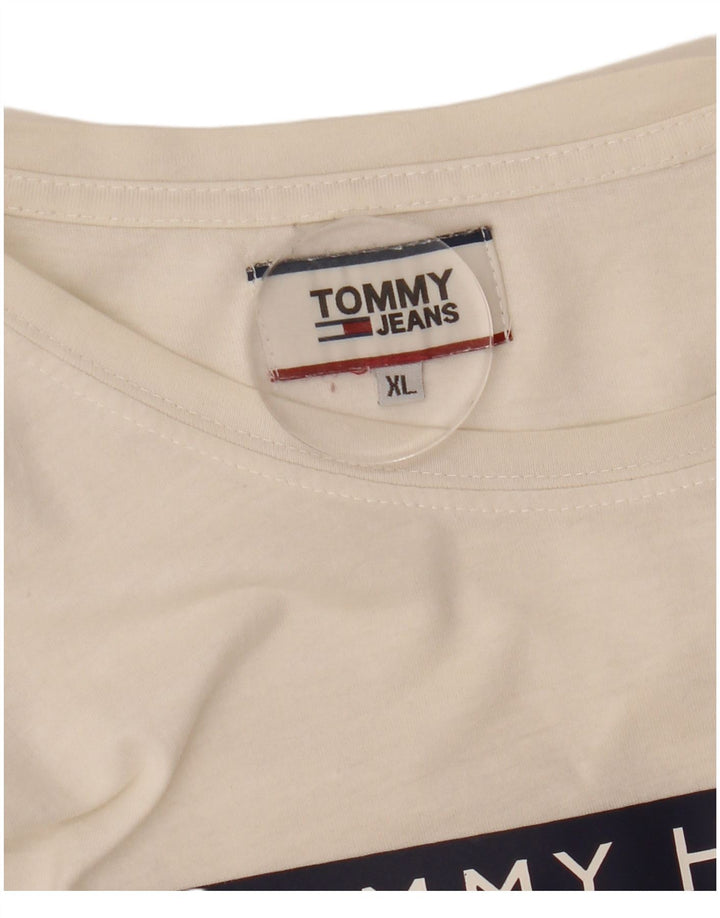 Γυναικείο γραφικό μπλουζάκι TOMMY HILFIGER Top UK 18 XL Λευκό