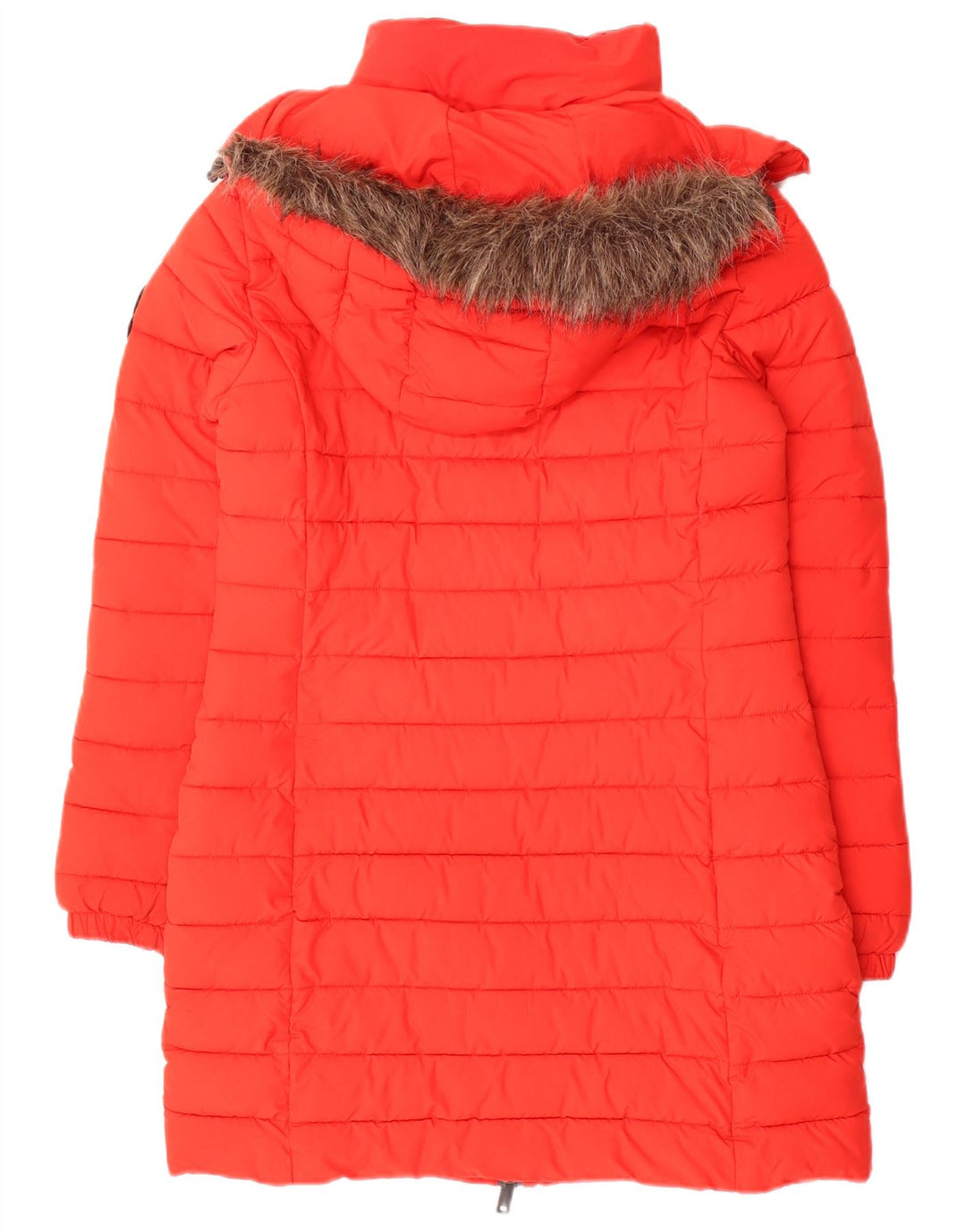 Superdry Γυναικείο παλτό με κουκούλα με επένδυση UK 8 Μικρό κόκκινο πολυεστέρα