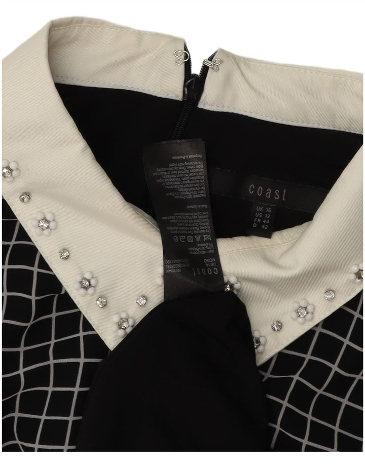 Γυναικείο τουνίκ φόρεμα COAST UK 16 Large Black Check Polyester