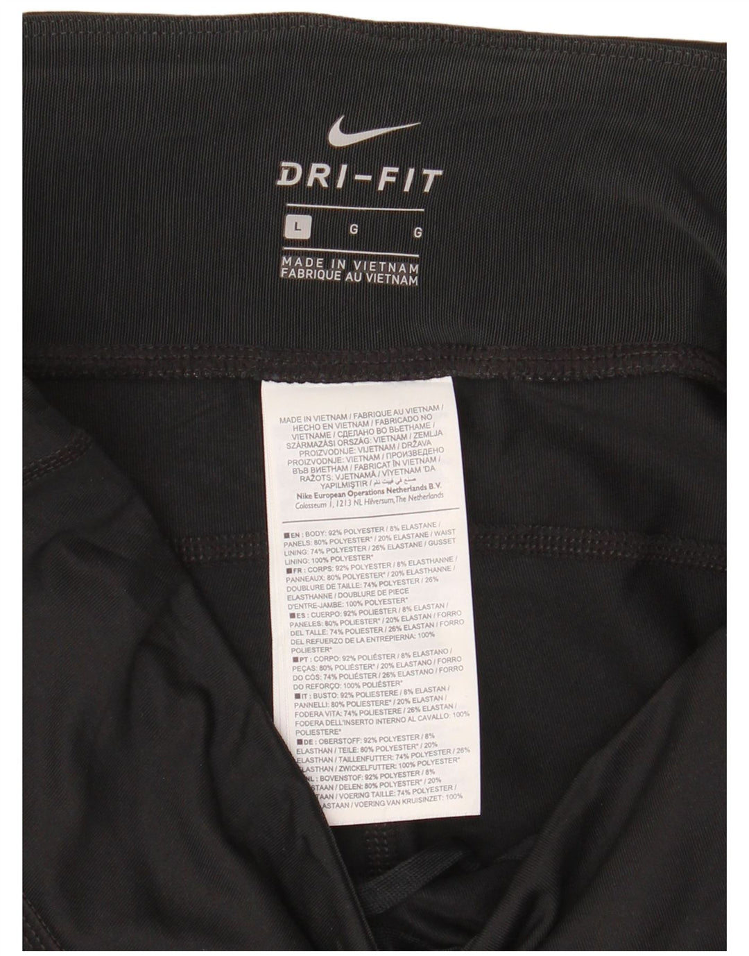 Γυναικείο κολάν Nike Dri Fit UK 14 Μεγάλο μαύρο πολυεστέρα