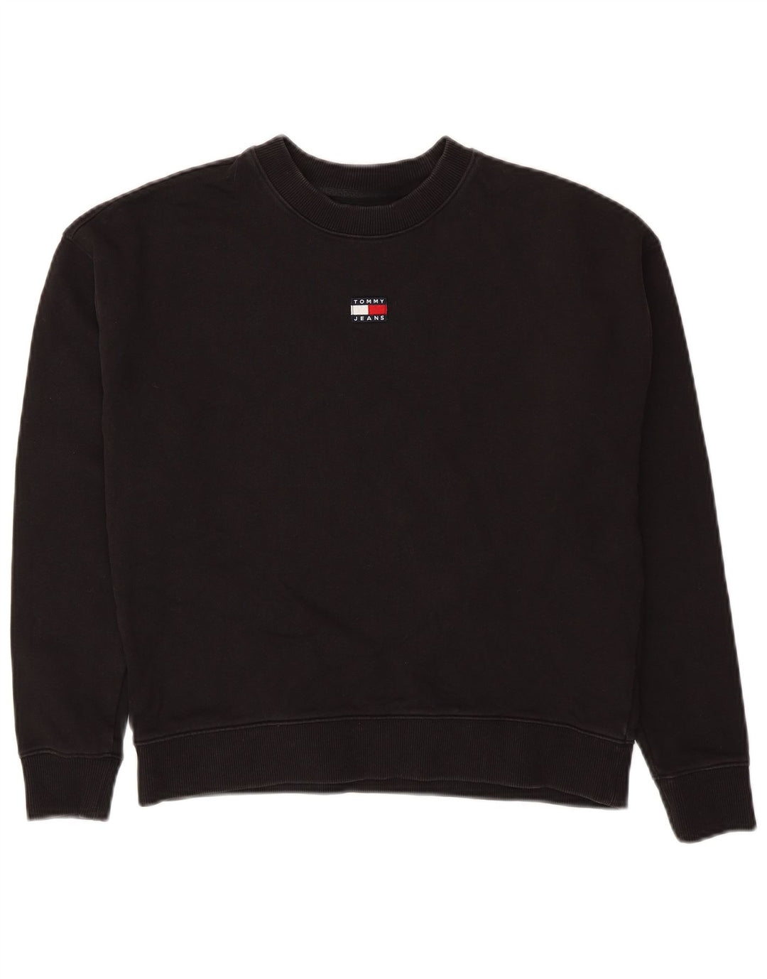 Tommy Hilfiger Γυναικεία φούτερ Crop Oversized Jumper UK 10 Small Black