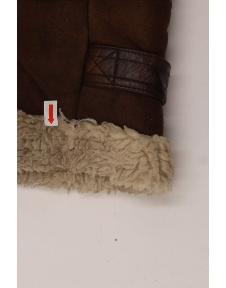 AERONAUTICA MILITARE Ανδρικό μπουφάν Sherpa Flight UK 36 Small Brown Polyester