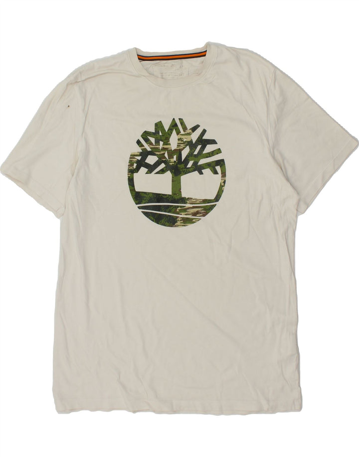 TIMBERLAND Ανδρικό γραφικό T-Shirt Top Large Λευκό