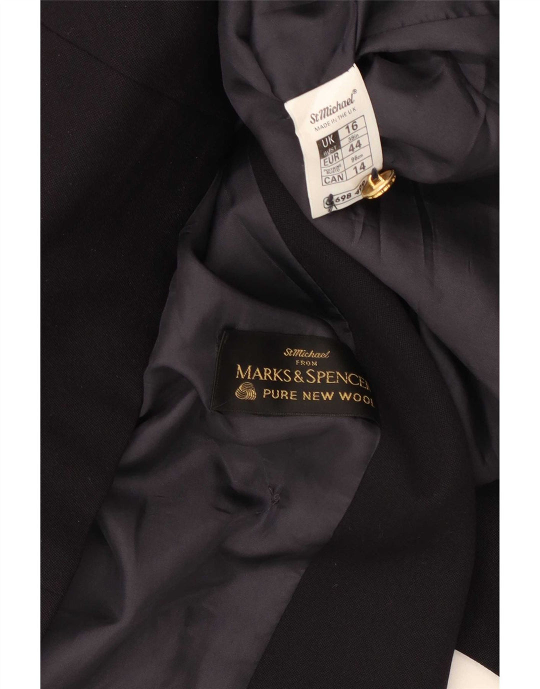 Marks & Spencer Γυναικείο σακάκι με διπλό στήθος UK 16 Large Navy Blue