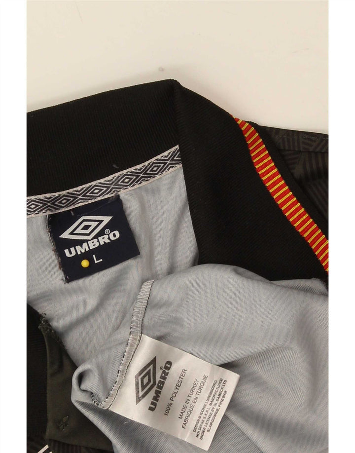 Ανδρικό πουκάμισο πόλο Umbro Μεγάλο χακί γεωμετρικό πολυεστέρα