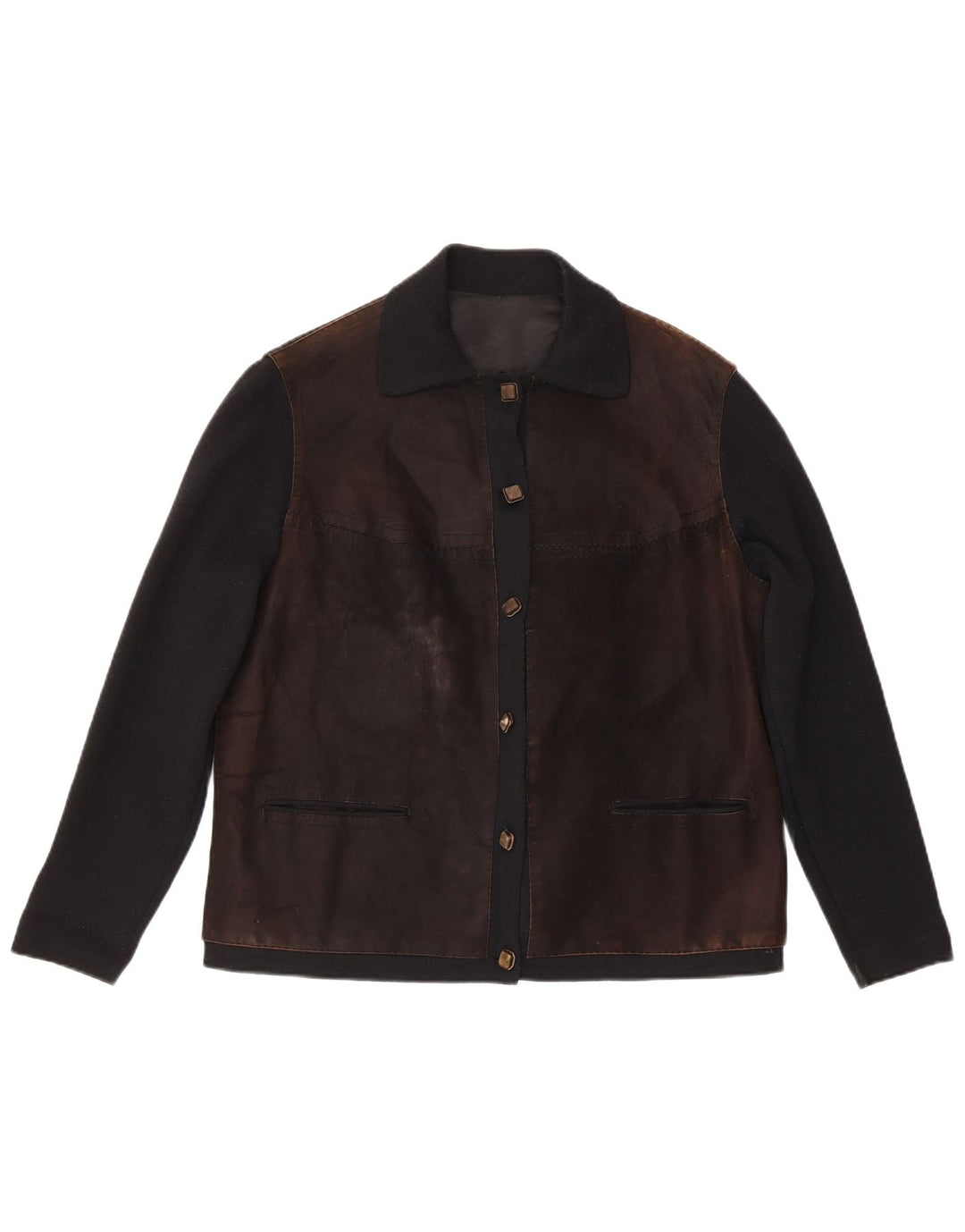 Vintage γυναικείο μπουφάν Bomber με κανονική εφαρμογή IT 48 μεσαίου καφέ χρώματος