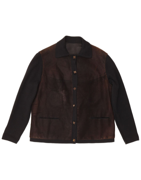 Vintage γυναικείο μπουφάν Bomber με κανονική εφαρμογή IT 48 μεσαίου καφέ χρώματος