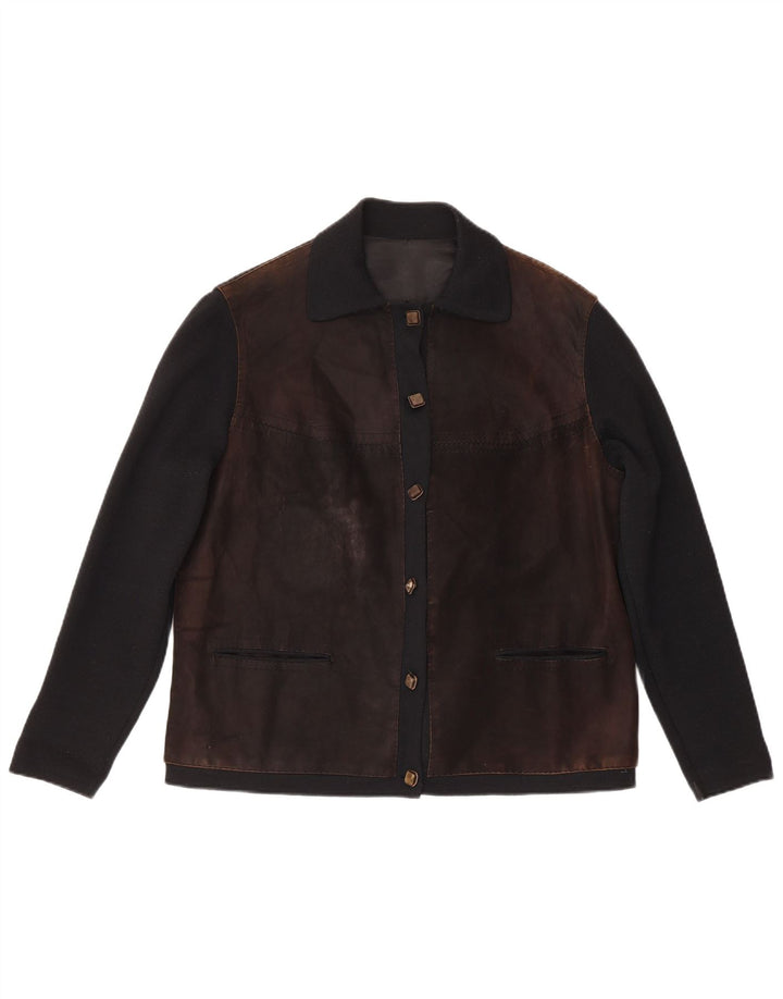 Vintage γυναικείο μπουφάν Bomber με κανονική εφαρμογή IT 48 μεσαίου καφέ χρώματος