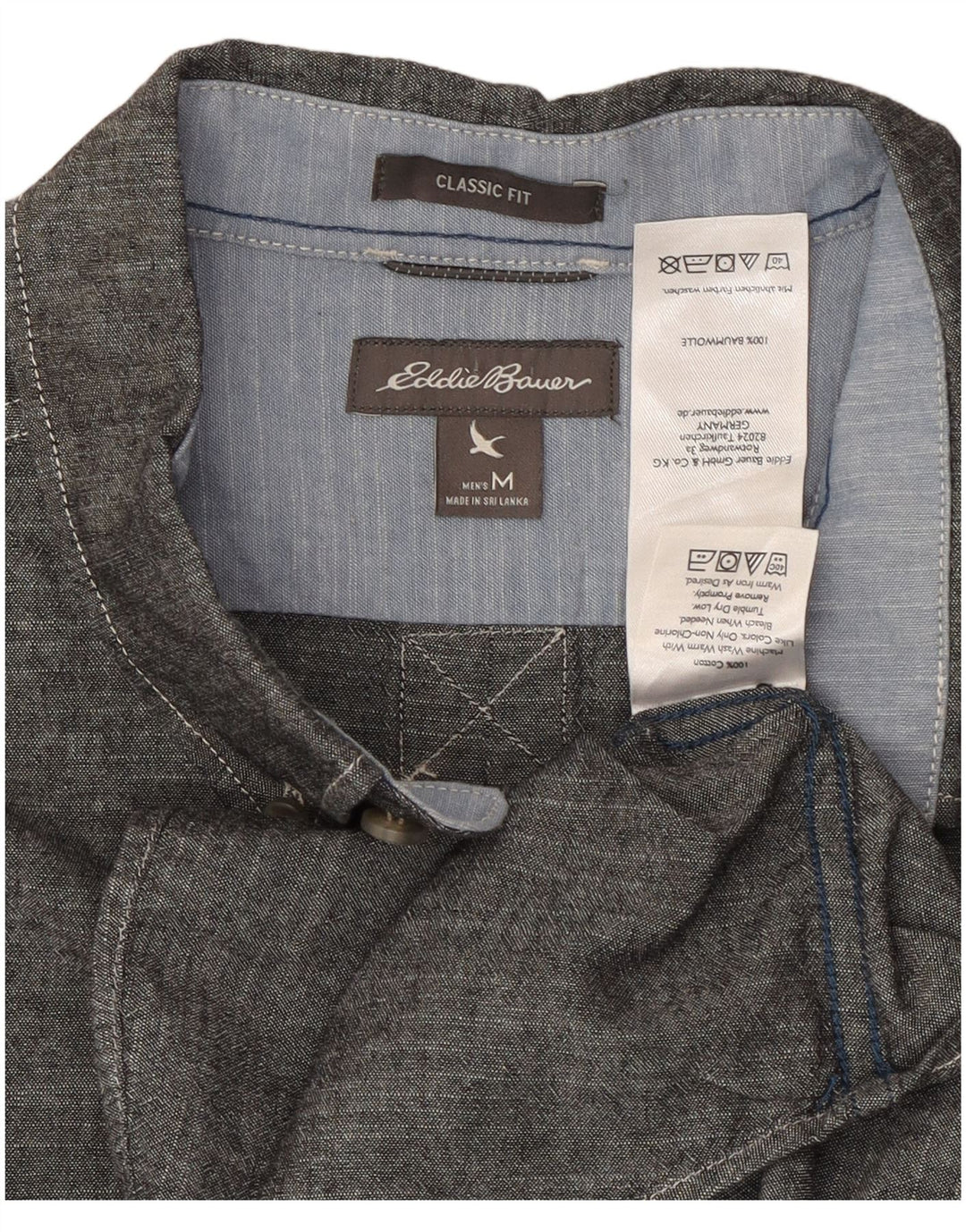 EDDIE BAUER Ανδρικό πουκάμισο Classic Fit Μεσαίο βαμβακερό γκρι