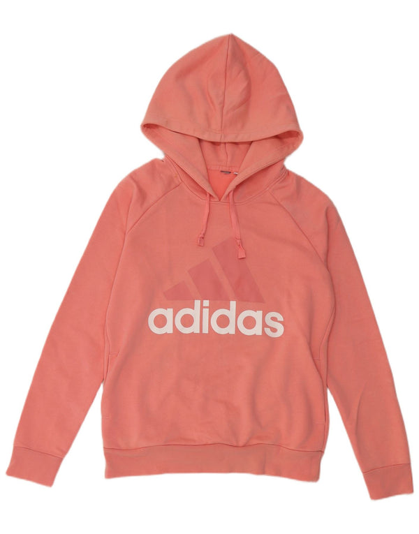 Adidas Γυναικείο Γραφικό Hoodie Jumper UK 14 Medium Pink