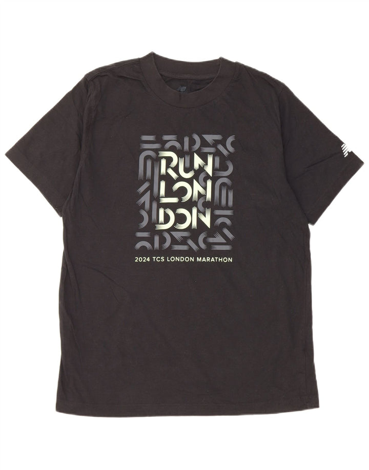 Ανδρικό γραφικό T-Shirt New Balance Top Μεσαίο Μαύρο Βαμβακερό