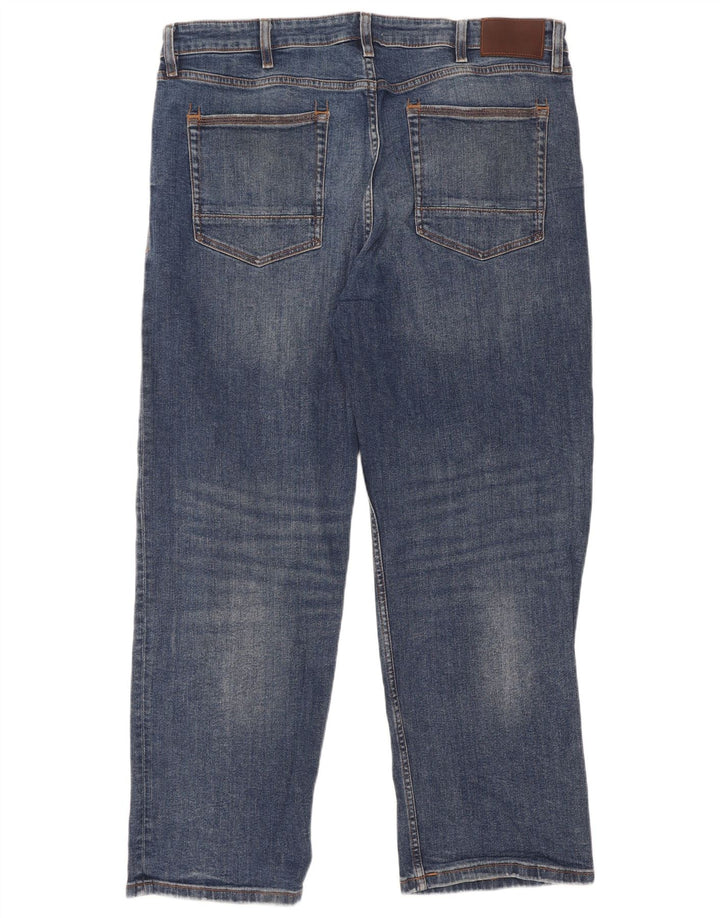 Ανδρικά φαρδιά τζιν Marks & Spencer W38 L31 Navy Blue Cotton