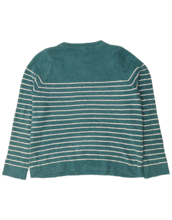 Weird Fish Womens Fleece Jumper UK 18 XL Green ριγέ πολυεστέρας