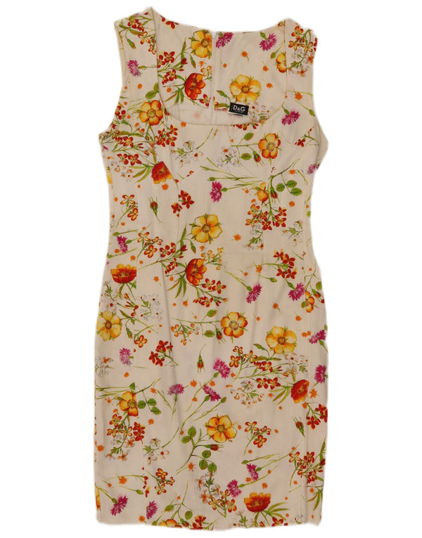 Dolce & Gabbana γυναικείο αμάνικο φόρεμα UK 8 Small White Floral