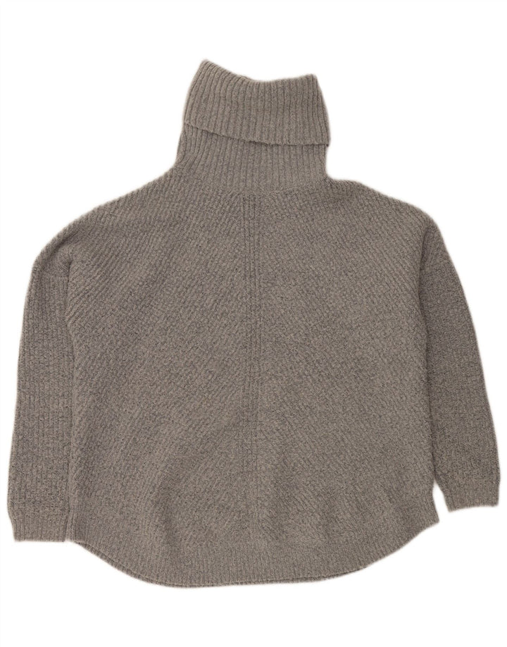 VINTAGE Γυναικείο πουλόβερ με ρολό λαιμόκοψη UK 16 μεγάλο γκρι