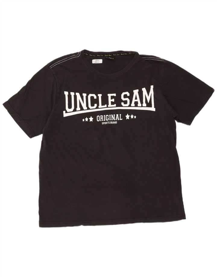 Ανδρικό γραφικό μπλουζάκι Uncle Sam Top Large Μαύρο