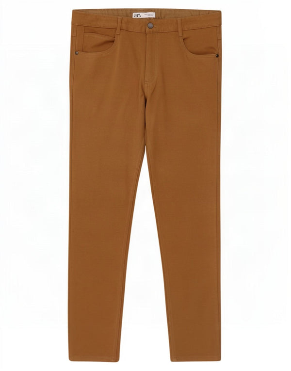 Zara Ανδρικό Slim Casual Παντελόνι EU 44 Large W34 L28 Beige βαμβακερό