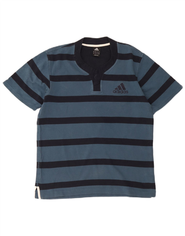 Ανδρικό T-Shirt Adidas Top Βαμβακερό μεσαίο μπλε ριγέ