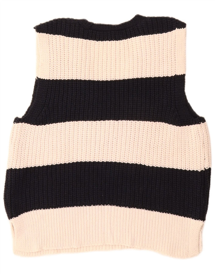 Zara Γυναικείο Γιλέκο Tank Top UK 14 Medium Off White Ριγέ Πολυεστέρας