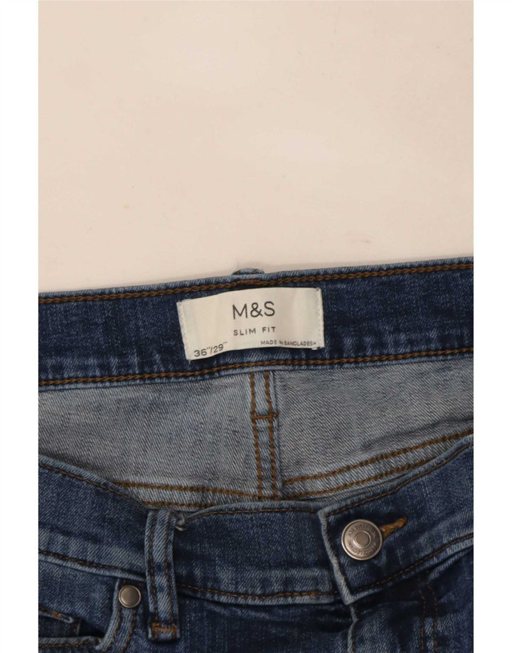 Marks & Spencer Ανδρικό Slim Jeans W36 L29 Μπλε βαμβακερό