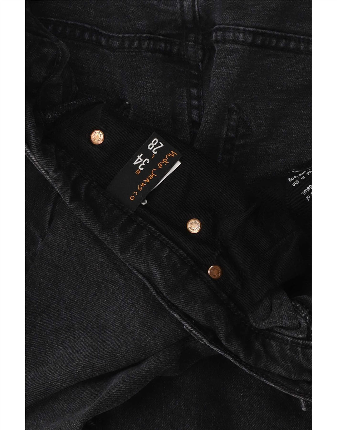 Nudie Mens Slim Jeans W34 L28 Μαύρο βαμβακερό