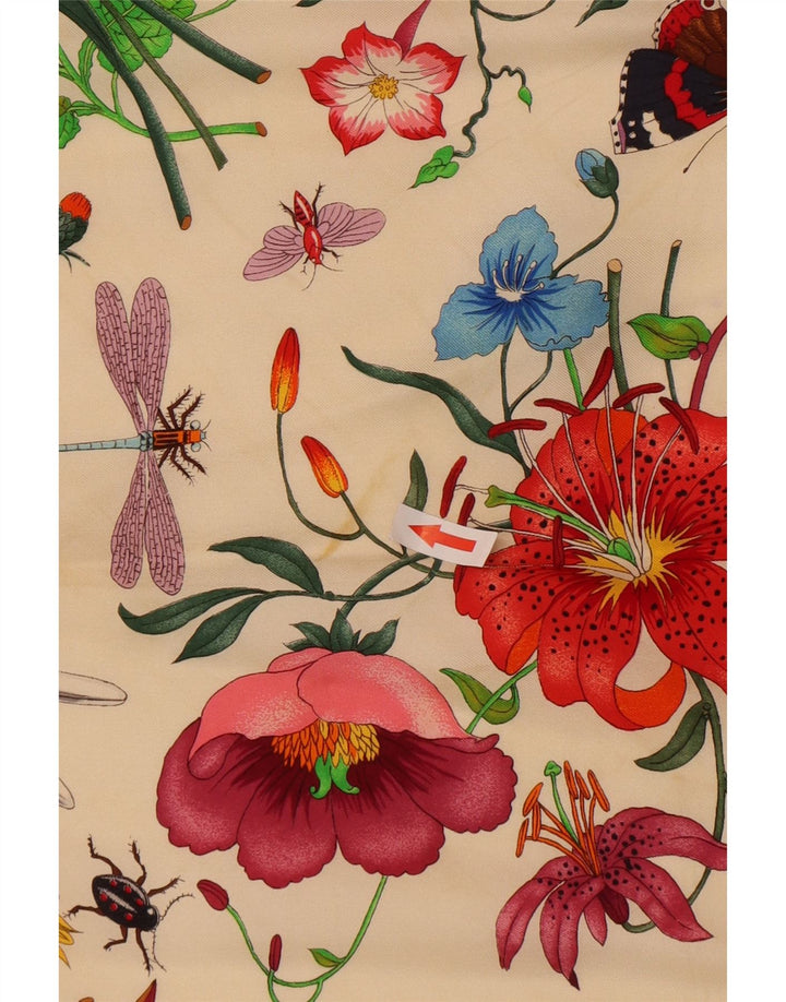 Γυναικείο γραφικό τετράγωνο φουλάρι Gucci Μονόχρωμο Σχεδιαστής Floral