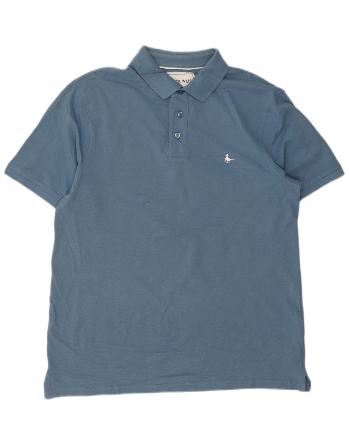 Jack Wills Ανδρικό μπλουζάκι πόλο μεγάλο μπλε βαμβακερό