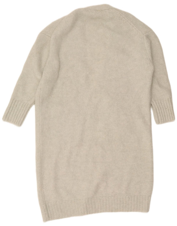 Zara Γυναικείο Longline ανοιχτό πουλόβερ UK 6 XS Grey Polyester