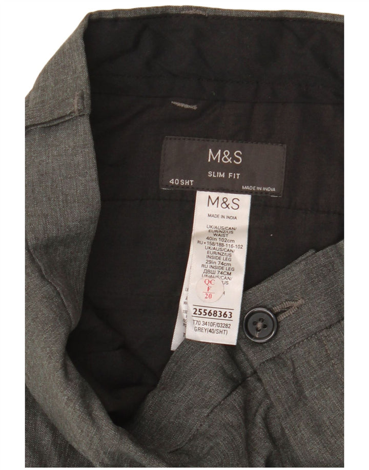 MARKS & SPENCER Ανδρικό παντελόνι Chino Slim Fit W40 L29 Grey Polyester