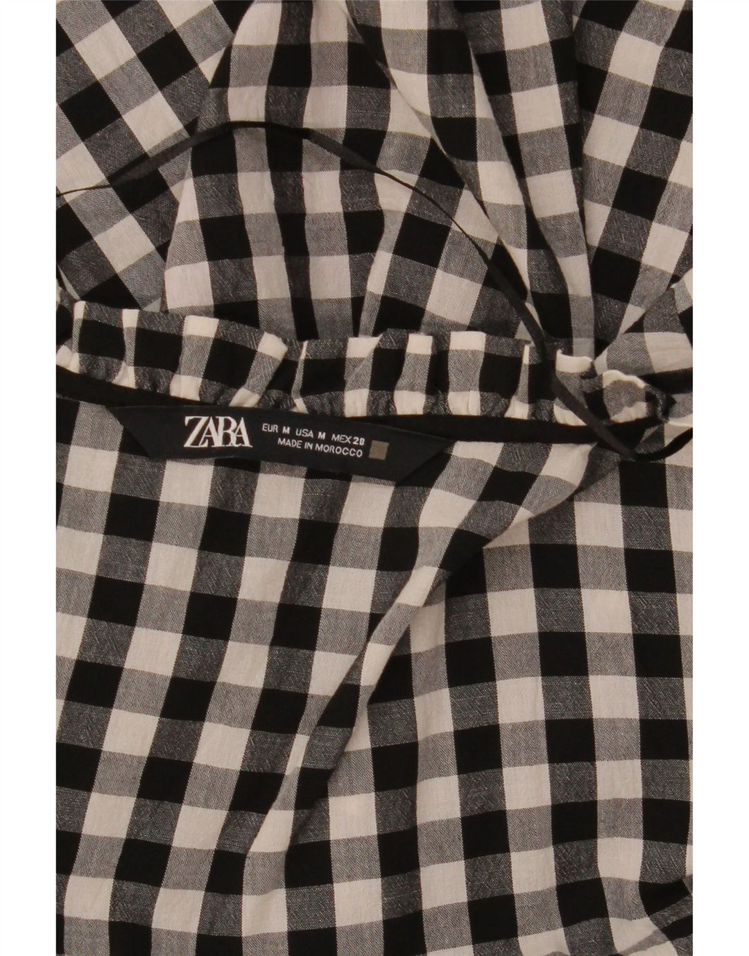 Zara Γυναικείο φόρεμα A-Line UK 14 Medium Black Gingham
