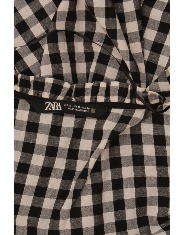 Zara Γυναικείο φόρεμα A-Line UK 14 Medium Black Gingham