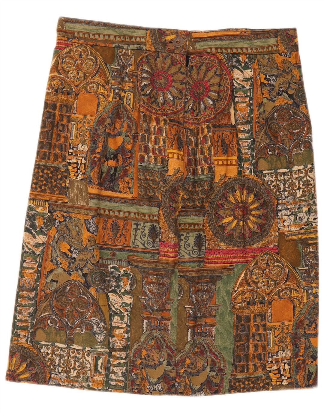 VINTAGE Γυναικεία ίσια φούστα με Abstract Pattern W30 Μεσαία Πολύχρωμη