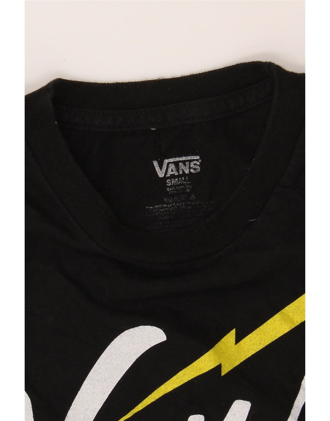 VANS Mens Graphic T-Shirt Top Small Black Vintage Vans and Second-Hand Vans from Messina Hembry 