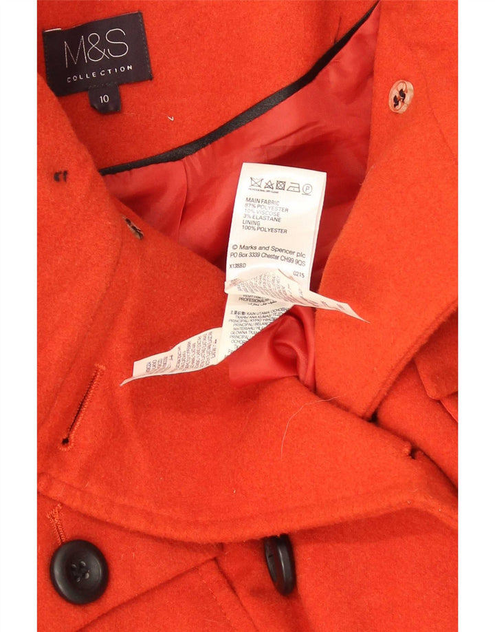 Marks & Spencer Γυναικείο παλτό με διπλό στήθος UK 10 Small Red Polyester