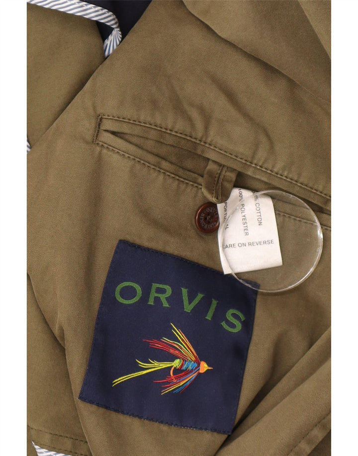 Orvis Ανδρικό σακάκι Blazer 2 κουμπιών UK 40 Μεγάλο Χακί Βαμβακερό