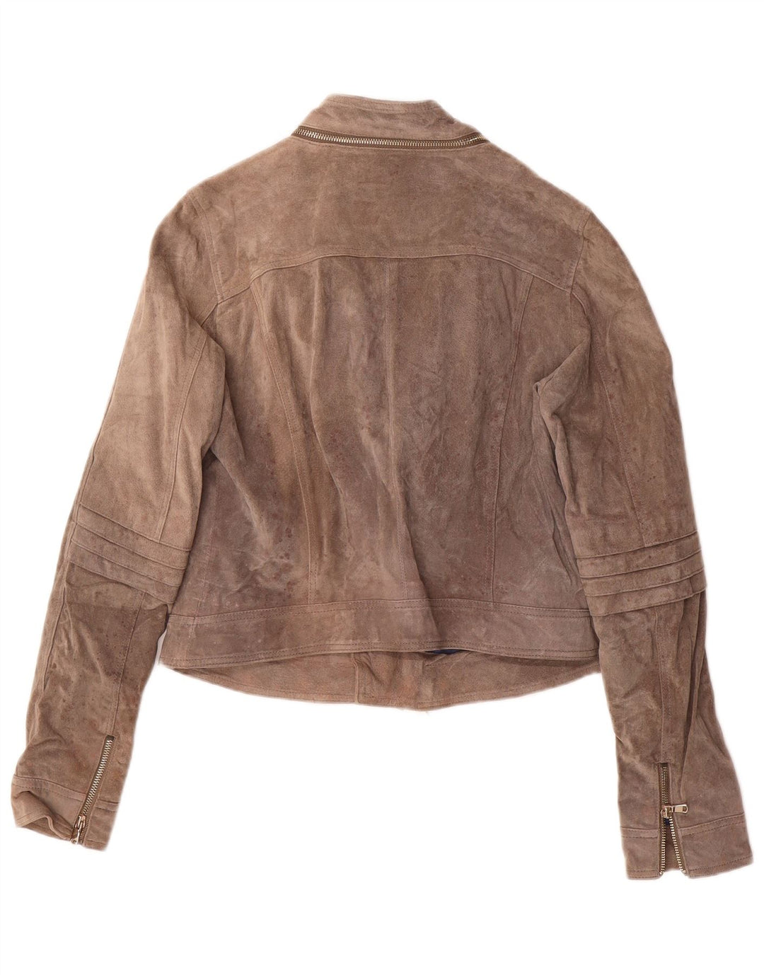 LIU JO Γυναικείο Crop Suede Biker Jacket IT 46 Large Beige Leather