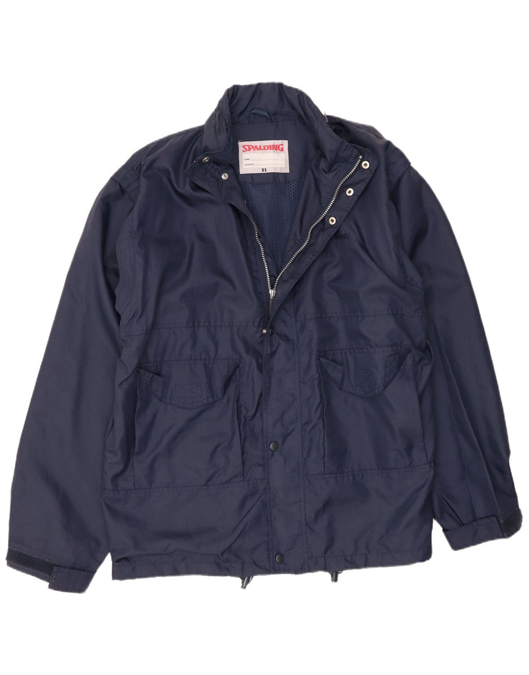 Spalding Ανδρικό μπουφάν βροχής με κουκούλα UK 42 XL Navy Blue Polyamide